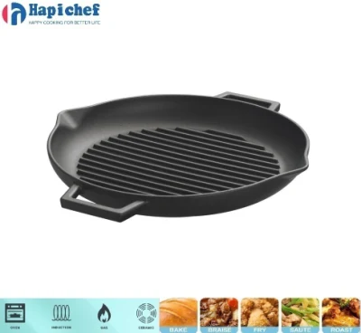 Pre-Seasoned Cast Iron Japanese Grill Pan with Handles