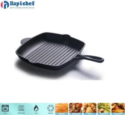Wholesale Kitchen Cookware Pre-Seasoned Cast Iron Skillet Steak Grill Pan