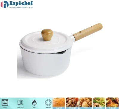 Kitchen Camp Small Mini Size Saucepan Cast Iron Enamel Milk Boiling Saucepan with Lid