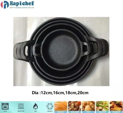 Small Cast Iron Fry Frying Pan with Two Ear Handle for Cooking